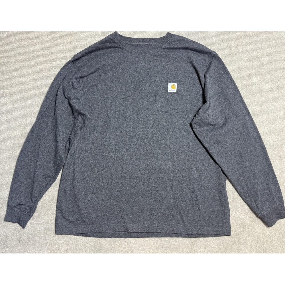 Carhartt Shirt Mens XL Gray Long Sleeve Pocket Original Fit Workwear Fall 2019